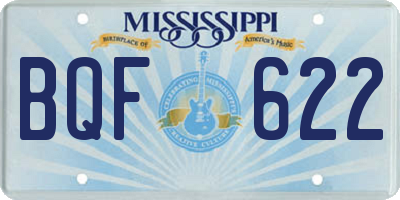 MS license plate BQF622