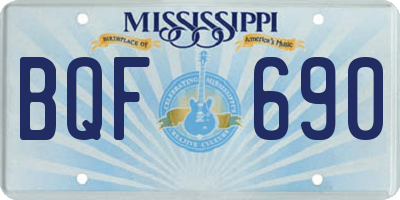 MS license plate BQF690