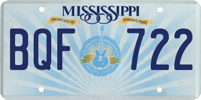 MS license plate BQF722