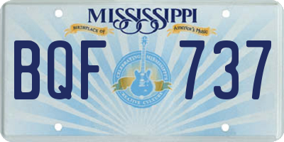 MS license plate BQF737