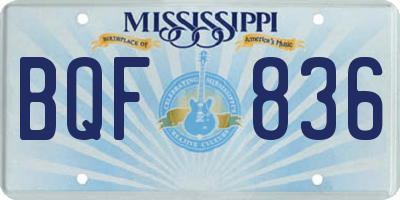 MS license plate BQF836