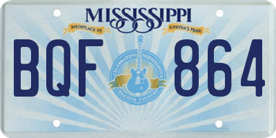 MS license plate BQF864