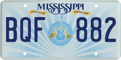 MS license plate BQF882