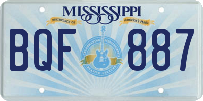 MS license plate BQF887