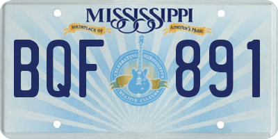 MS license plate BQF891