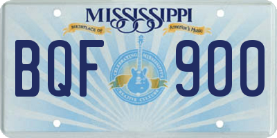 MS license plate BQF900
