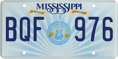 MS license plate BQF976