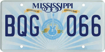 MS license plate BQG066