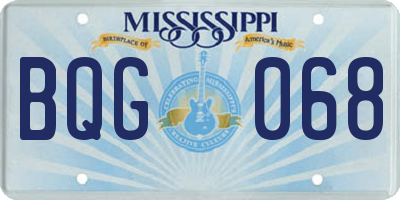 MS license plate BQG068