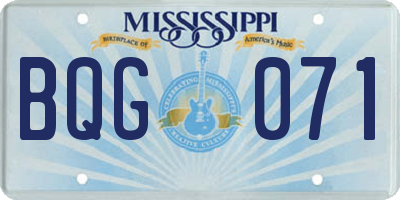 MS license plate BQG071