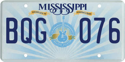 MS license plate BQG076