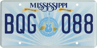 MS license plate BQG088