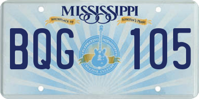 MS license plate BQG105
