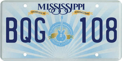 MS license plate BQG108
