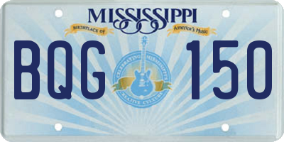 MS license plate BQG150
