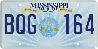 MS license plate BQG164