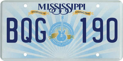 MS license plate BQG190
