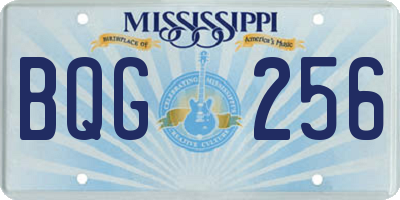MS license plate BQG256