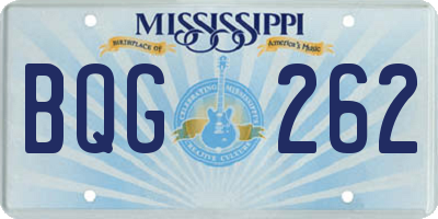 MS license plate BQG262