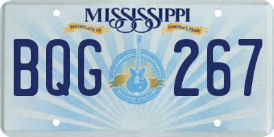 MS license plate BQG267