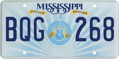 MS license plate BQG268