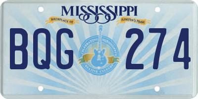 MS license plate BQG274