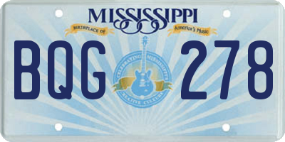 MS license plate BQG278
