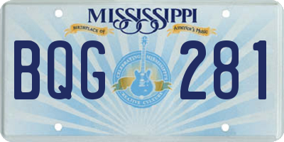 MS license plate BQG281