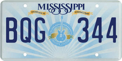 MS license plate BQG344