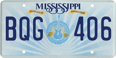 MS license plate BQG406