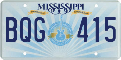 MS license plate BQG415