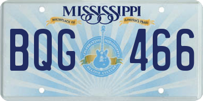 MS license plate BQG466