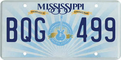 MS license plate BQG499