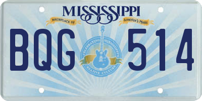 MS license plate BQG514