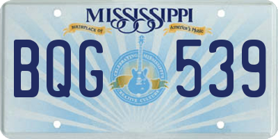 MS license plate BQG539