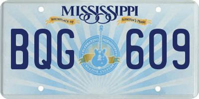 MS license plate BQG609