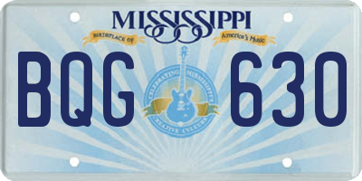 MS license plate BQG630