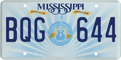 MS license plate BQG644