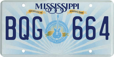 MS license plate BQG664