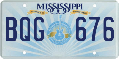 MS license plate BQG676