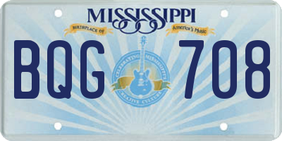 MS license plate BQG708