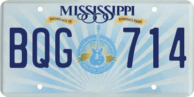MS license plate BQG714