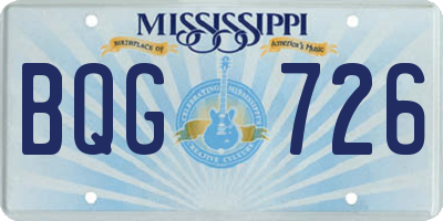 MS license plate BQG726