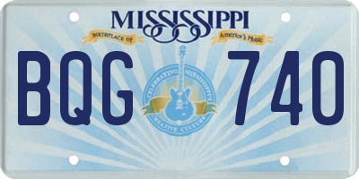 MS license plate BQG740