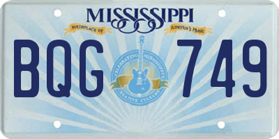 MS license plate BQG749