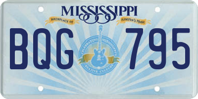 MS license plate BQG795