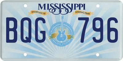 MS license plate BQG796