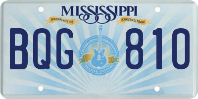 MS license plate BQG810
