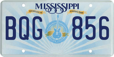 MS license plate BQG856