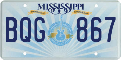 MS license plate BQG867
